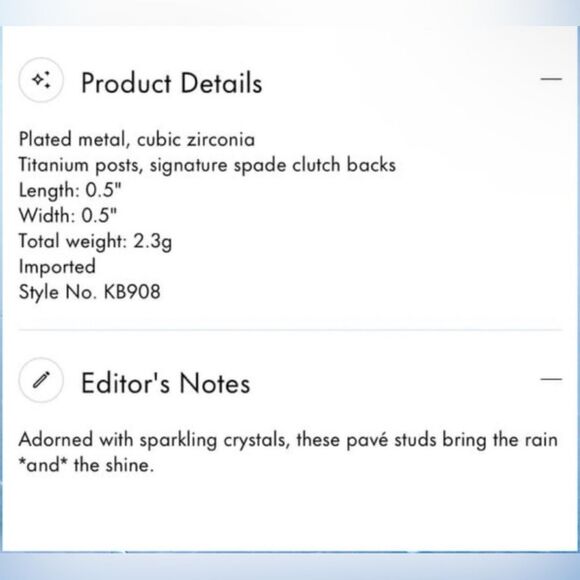 Kate Spade Gold Blue Umbrella Raindrop Earrings - Picture 4 of 4